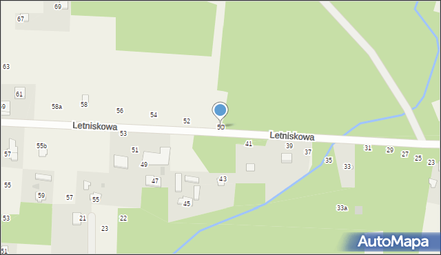 Nowe Chrusty, Letniskowa, 50, mapa Nowe Chrusty