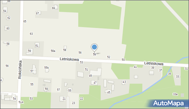 Nowe Chrusty, Letniskowa, 54, mapa Nowe Chrusty