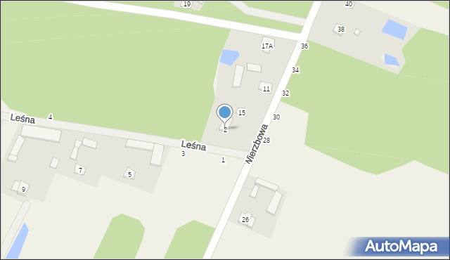 Nowe Osiny, Leśna, 2, mapa Nowe Osiny