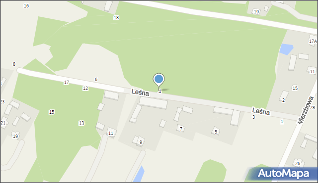 Nowe Osiny, Leśna, 4, mapa Nowe Osiny