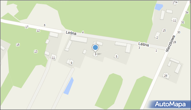 Nowe Osiny, Leśna, 7, mapa Nowe Osiny