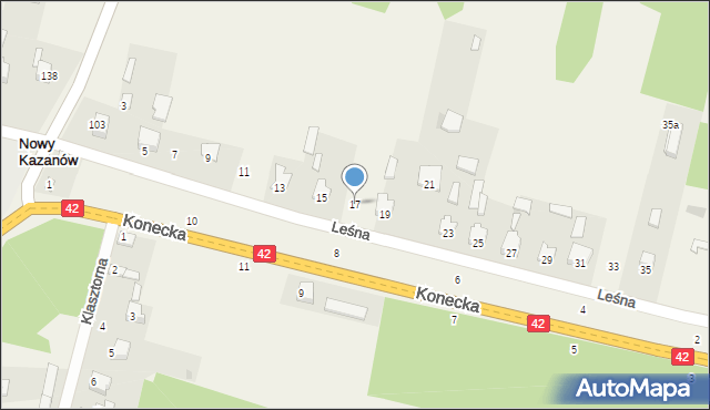 Nowe Sierosławice, Leśna, 17, mapa Nowe Sierosławice