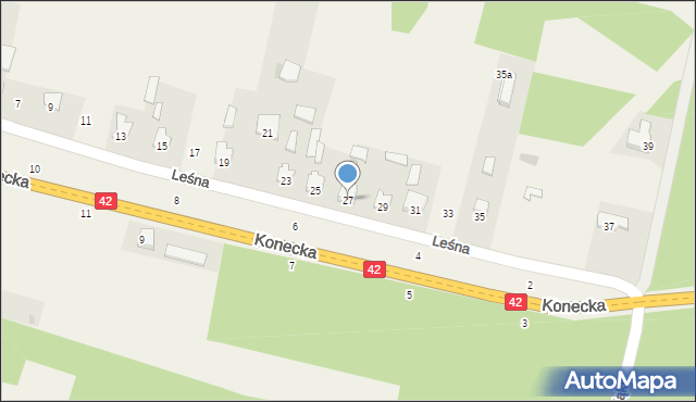 Nowe Sierosławice, Leśna, 27, mapa Nowe Sierosławice