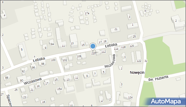 Nowęcin, Łebska, 110, mapa Nowęcin