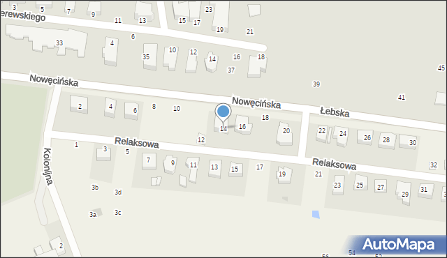 Nowęcin, Łebska, 14, mapa Nowęcin