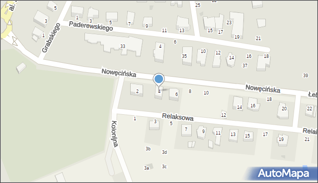 Nowęcin, Łebska, 4a, mapa Nowęcin