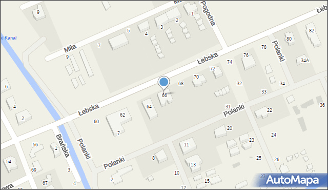 Nowęcin, Łebska, 66, mapa Nowęcin