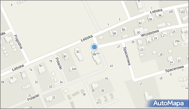 Nowęcin, Łebska, 84, mapa Nowęcin