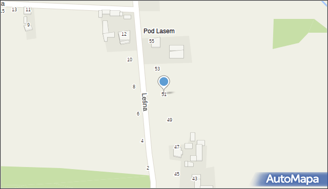 Nowiny, Leśna, 51, mapa Nowiny