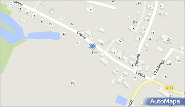 Nowogrodziec, Leśna, 9, mapa Nowogrodziec