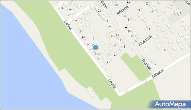 Nowy Dębiec, Leśna, 8, mapa Nowy Dębiec