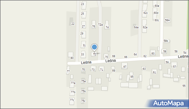 Nowy Kraszew, Leśna, 72, mapa Nowy Kraszew