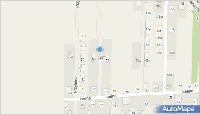 Nowy Kraszew, Leśna, 72a, mapa Nowy Kraszew