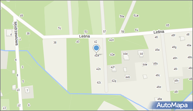 Nowy Prażmów, Leśna, 42a, mapa Nowy Prażmów