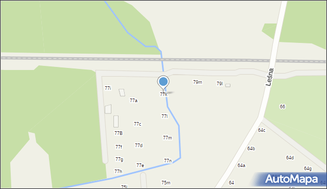 Nowy Prażmów, Leśna, 77k, mapa Nowy Prażmów