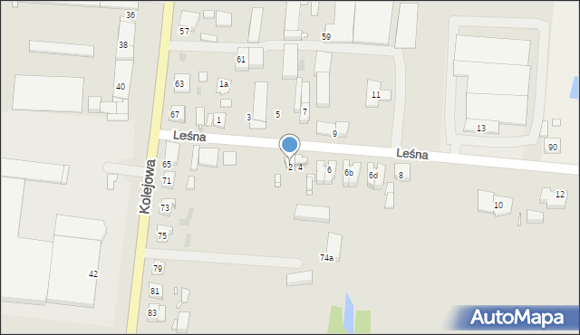Nowy Tomyśl, Leśna, 2, mapa Nowy Tomyśl