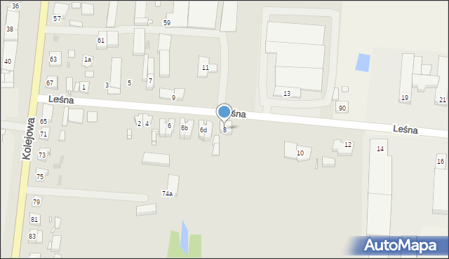 Nowy Tomyśl, Leśna, 8, mapa Nowy Tomyśl