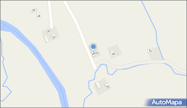 Odrzykoń, Łęgowa, 47, mapa Odrzykoń