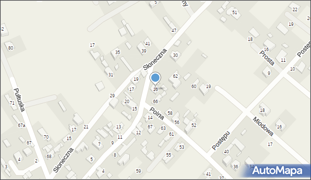 Okuniew, Leśna, 16, mapa Okuniew