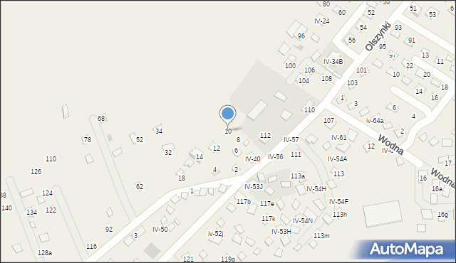 Okuninka, Łęgowa, 10, mapa Okuninka