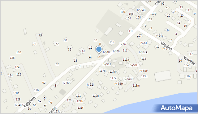 Okuninka, Łęgowa, 2, mapa Okuninka