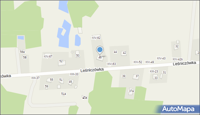 Okuninka, Leśniczówka, 46, mapa Okuninka