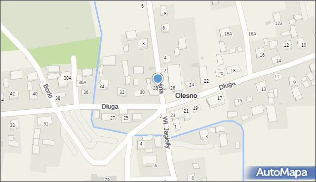 Olesno, Leśna, 1, mapa Olesno