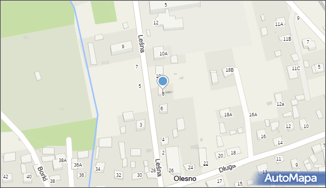 Olesno, Leśna, 8, mapa Olesno