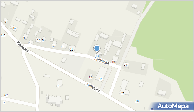 Oleszno, Lednicka, 13, mapa Oleszno