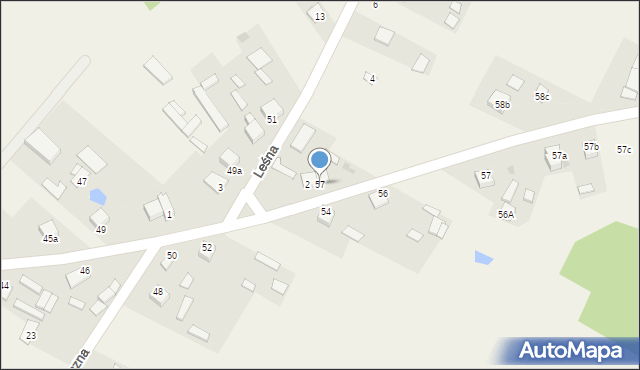 Oleszno, Leśna, 57, mapa Oleszno