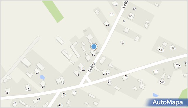 Oleszno, Leśna, 9, mapa Oleszno
