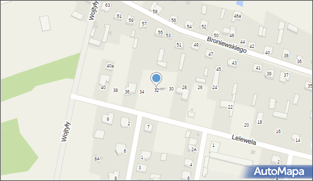 Olszewo-Borki, Lelewela Joachima, 32, mapa Olszewo-Borki