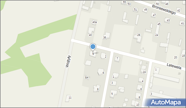 Olszewo-Borki, Lelewela Joachima, 9, mapa Olszewo-Borki