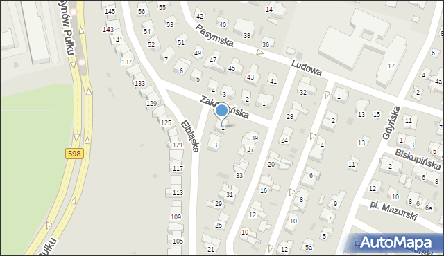 Olsztyn, Łęczycka, 1, mapa Olsztyna