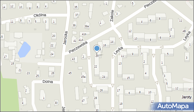 Olsztyn, Leyka Fryderyka, 20, mapa Olsztyna