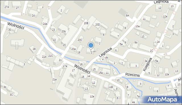 Olszyna, Legnicka, 1, mapa Olszyna