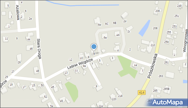 Opole, Leśne Wzgórze, 6, mapa Opola