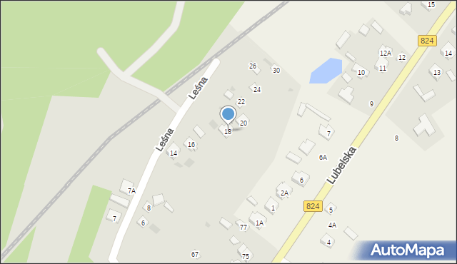 Opole Lubelskie, Leśna, 18, mapa Opole Lubelskie