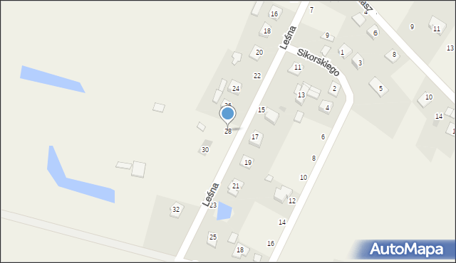 Orchówek, Leśna, 28, mapa Orchówek