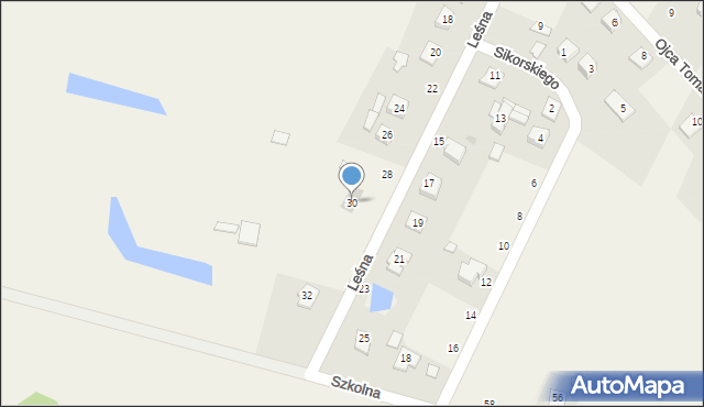 Orchówek, Leśna, 30, mapa Orchówek