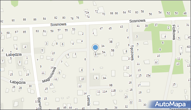 Orchówek, Letnia, 5, mapa Orchówek