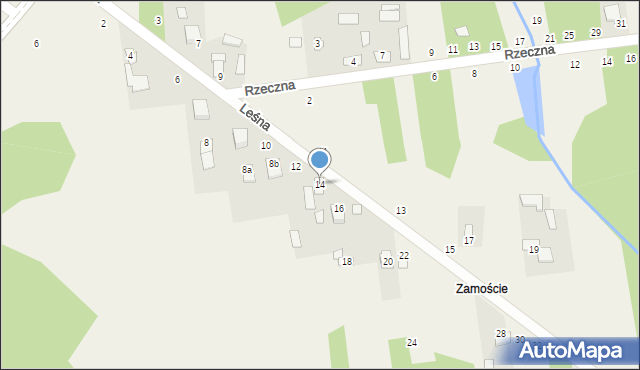 Orońsko, Leśna, 14, mapa Orońsko