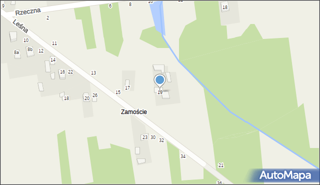 Orońsko, Leśna, 19, mapa Orońsko