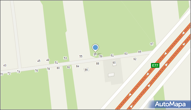 Orońsko, Leśna, 57, mapa Orońsko