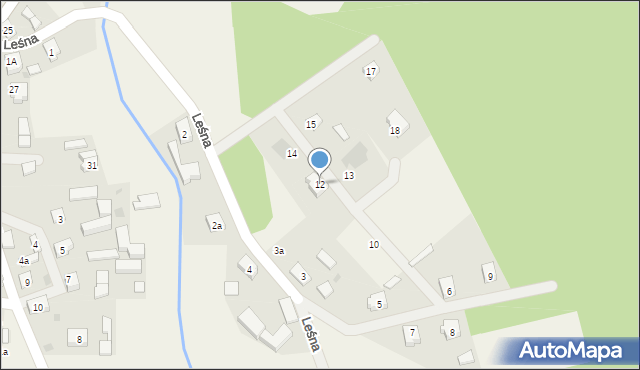 Osieczna, Leśna, 12, mapa Osieczna