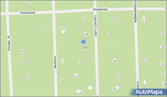 Osiedle Wilga, Leśnych Ludzi, 40, mapa Osiedle Wilga