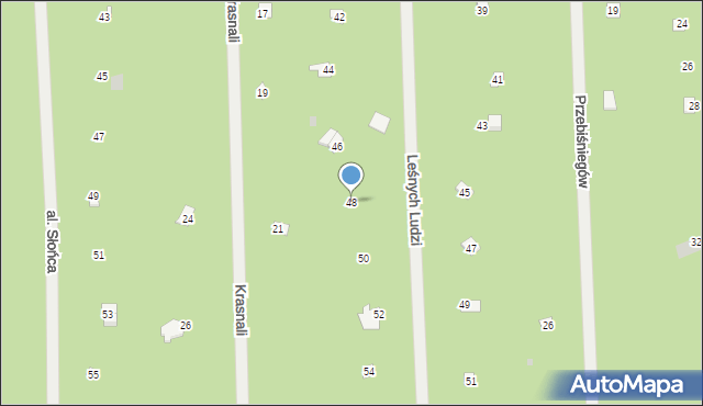 Osiedle Wilga, Leśnych Ludzi, 48, mapa Osiedle Wilga