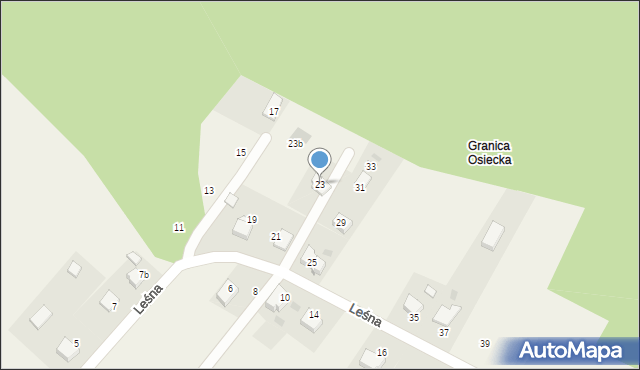 Osiek, Leśna, 23, mapa Osiek