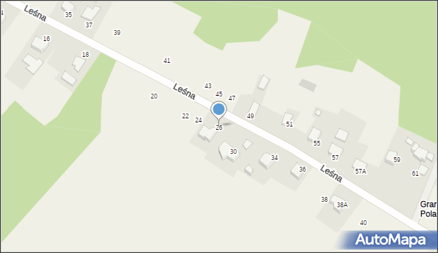 Osiek, Leśna, 26, mapa Osiek
