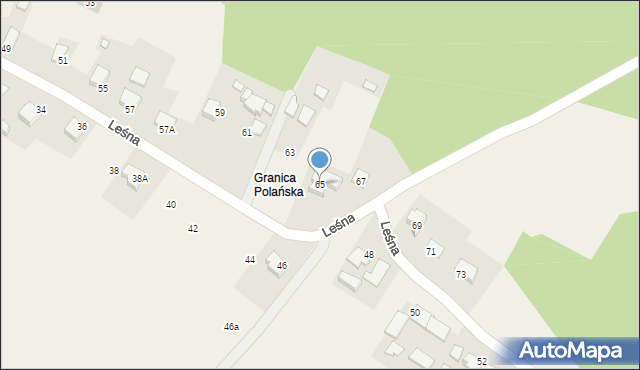 Osiek, Leśna, 65, mapa Osiek